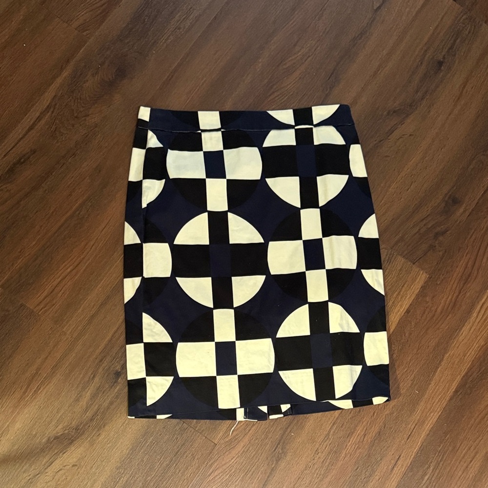 J. Crew Black and Cream Pencil Skirt